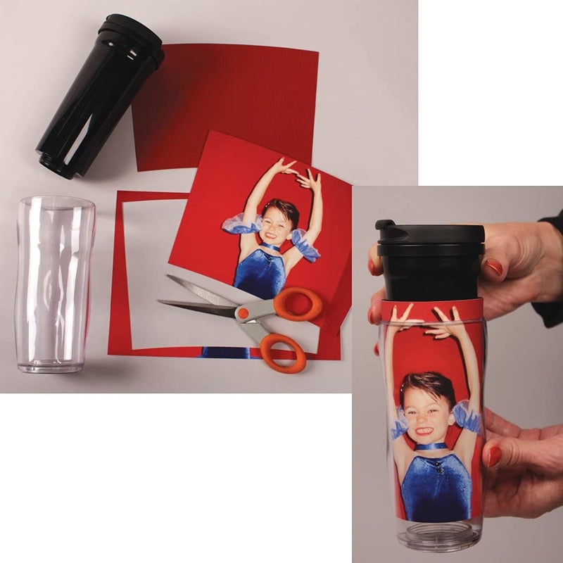 PixMug 14 oz Photo Travel Mug with Flip Top - PixMug - The Mug That's a Picture Frame - DIY - Insert Your Own Photos or Create and Print Inserts Online â€“ 1 Pack - Image 3